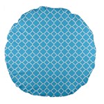 Bright Blue Quatrefoil Pattern Large 18  Premium Flano Round Cushion  Front