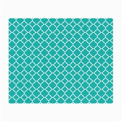 Turquoise Quatrefoil Pattern Small Glasses Cloth (2 Sides) by Zandiepants