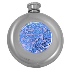 Festive Chic Light Blue Glitter Shiny Glamour Sparkles Round Hip Flask (5 Oz) by yoursparklingshop