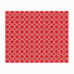 Poppy Red Quatrefoil Pattern Small Glasses Cloth by Zandiepants