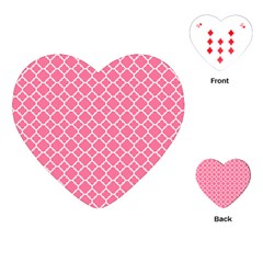 Soft Pink Quatrefoil Pattern Playing Cards (heart) by Zandiepants