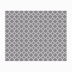 Grey Quatrefoil Pattern Small Glasses Cloth by Zandiepants