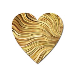 Chic Festive Gold Brown Glitter Stripes Heart Magnet by yoursparklingshop