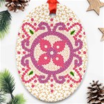 Hindu Flower Ornament Background Oval Ornament (Two Sides) Front