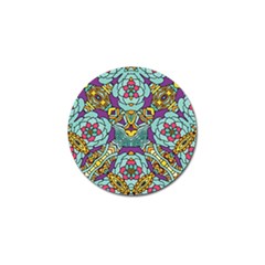 Mariager - Bold Blue,purple And Yellow Flower Design Golf Ball Marker (4 Pack) by Zandiepants