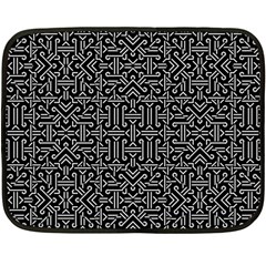 Black And White Ethnic Sharp Geometric  Double Sided Fleece Blanket (mini)  by dflcprints