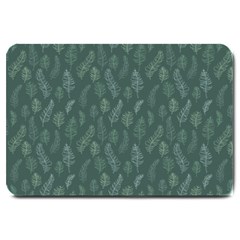 Whimsical Feather Pattern, Forest Green Large Doormat by Zandiepants