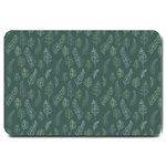 Whimsical Feather Pattern, Forest Green Large Doormat 30 x20  Door Mat