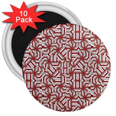 Interlace Tribal Print 3  Magnets (10 Pack)  by dflcprints