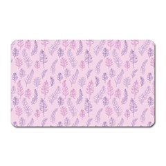 Whimsical Feather Pattern, Pink & Purple, Magnet (rectangular) by Zandiepants