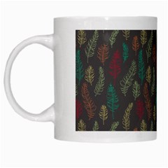 Whimsical Feather Pattern, Autumn Colors, White Mug by Zandiepants