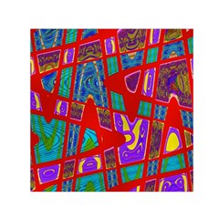 Bright Red Mod Pop Art Small Satin Scarf (square)