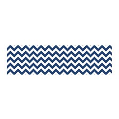 Navy Blue & White Zigzag Pattern Satin Scarf (oblong)