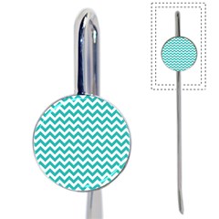 Turquoise & White Zigzag Pattern Book Mark by Zandiepants