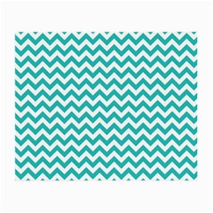 Turquoise & White Zigzag Pattern Small Glasses Cloth (2 Sides) by Zandiepants