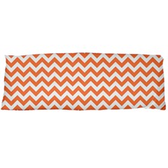 Tangerine Orange & White Zigzag Pattern Body Pillow Case (dakimakura) by Zandiepants