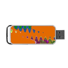 Colorful Wave Orange Abstract Portable Usb Flash (one Side)