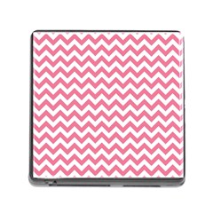 Soft Pink & White Zigzag Pattern Memory Card Reader (square) by Zandiepants