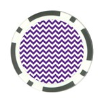 Royal Purple & White Zigzag Pattern Poker Chip Card Guard (10 pack) Back