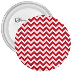 Poppy Red & White Zigzag Pattern 3  Button by Zandiepants