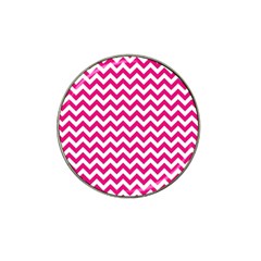 Hot Pink & White Zigzag Pattern Hat Clip Ball Marker