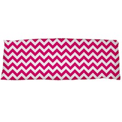 Hot Pink & White Zigzag Pattern Body Pillow Case (dakimakura) by Zandiepants