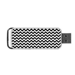 Black & White Zigzag Pattern Portable Usb Flash (two Sides) by Zandiepants