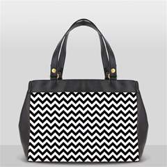 Black & White Zigzag Pattern Oversize Office Handbag (2 Sides) by Zandiepants