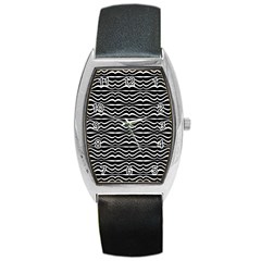 Modern Zebra Pattern Barrel Style Metal Watch by dflcprints