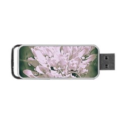 White Flower Portable Usb Flash (two Sides)