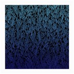 Blue Ombre feather pattern, black, Medium Glasses Cloth (2 Sides) Front