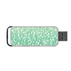 Green Ombre Feather Pattern, White, Portable Usb Flash (two Sides) by Zandiepants