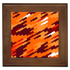 Brown Orange Shapes                                                    			framed Tile by LalyLauraFLM