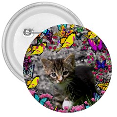 Emma In Butterflies I, Gray Tabby Kitten 3  Buttons by DianeClancy