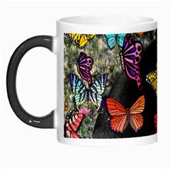 Freckles In Butterflies I, Black White Tux Cat Morph Mugs by DianeClancy