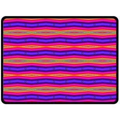 Bright Pink Purple Lines Stripes Fleece Blanket (large) 