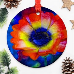 Tie Dye Flower Ornament (round) 