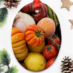 Heirloom Tomatoes Oval Ornament (two Sides) by MichaelMoriartyPhotography