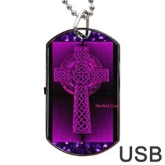 Purple Celtic Cross Dog Tag Usb Flash (two Sides)  by morbidcouture