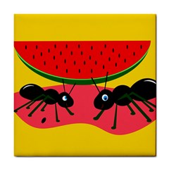 Ants And Watermelon  Tile Coasters by Valentinaart