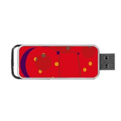 Red Abstract Sky Portable Usb Flash (one Side)