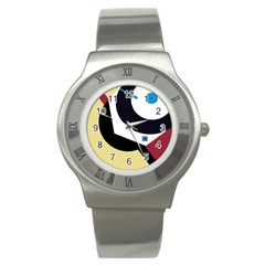 Digital Abstraction Stainless Steel Watch