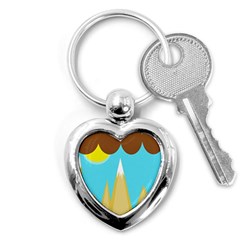 Abstract Landscape  Key Chains (heart)  by Valentinaart