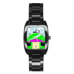 Abstract Landscape  Stainless Steel Barrel Watch