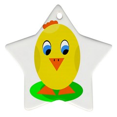 Cute Chicken  Star Ornament (two Sides) 