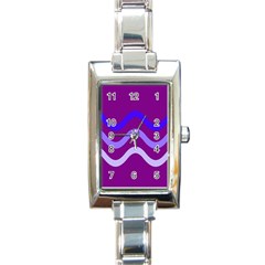 Purple Waves Rectangle Italian Charm Watch