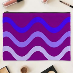 Purple Waves Cosmetic Bag (xxxl)  by Valentinaart