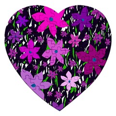 Purple Fowers Jigsaw Puzzle (heart)