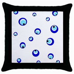 Mediterranean Blue Eyes Throw Pillow Case (black)