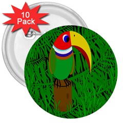 Toucan 3  Buttons (10 Pack) 